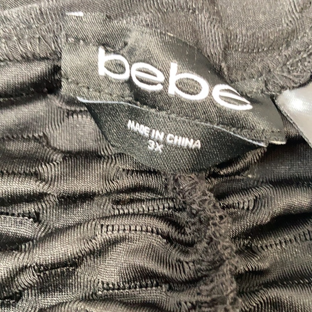 Bebe textured stretch pant black with embellished bling accents 3X juniors - Picture 13 of 17
